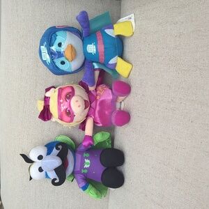 Lot Of 3 Disney Muppet Babies Plush Piggy Gonzo Penguin Ice Cube